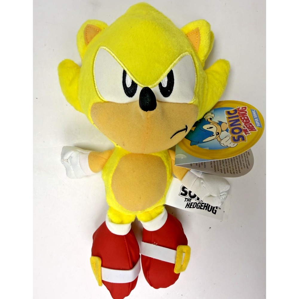 Super Sonic 10" Plush Sonic The Hedgehog Stuffed Toy Sega New with Tags Rare